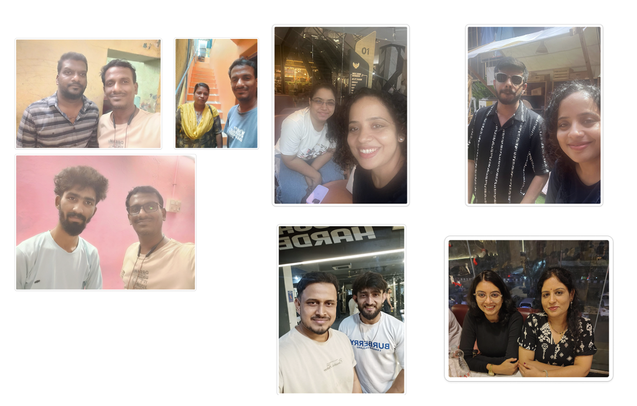 Photographs from contextual interviews with couples and individuals across India